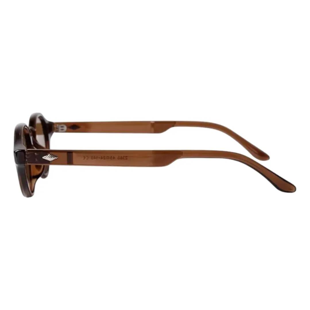 Side view of Sharon vintage oval pc sunglasses in beige. SPU: OP0062505