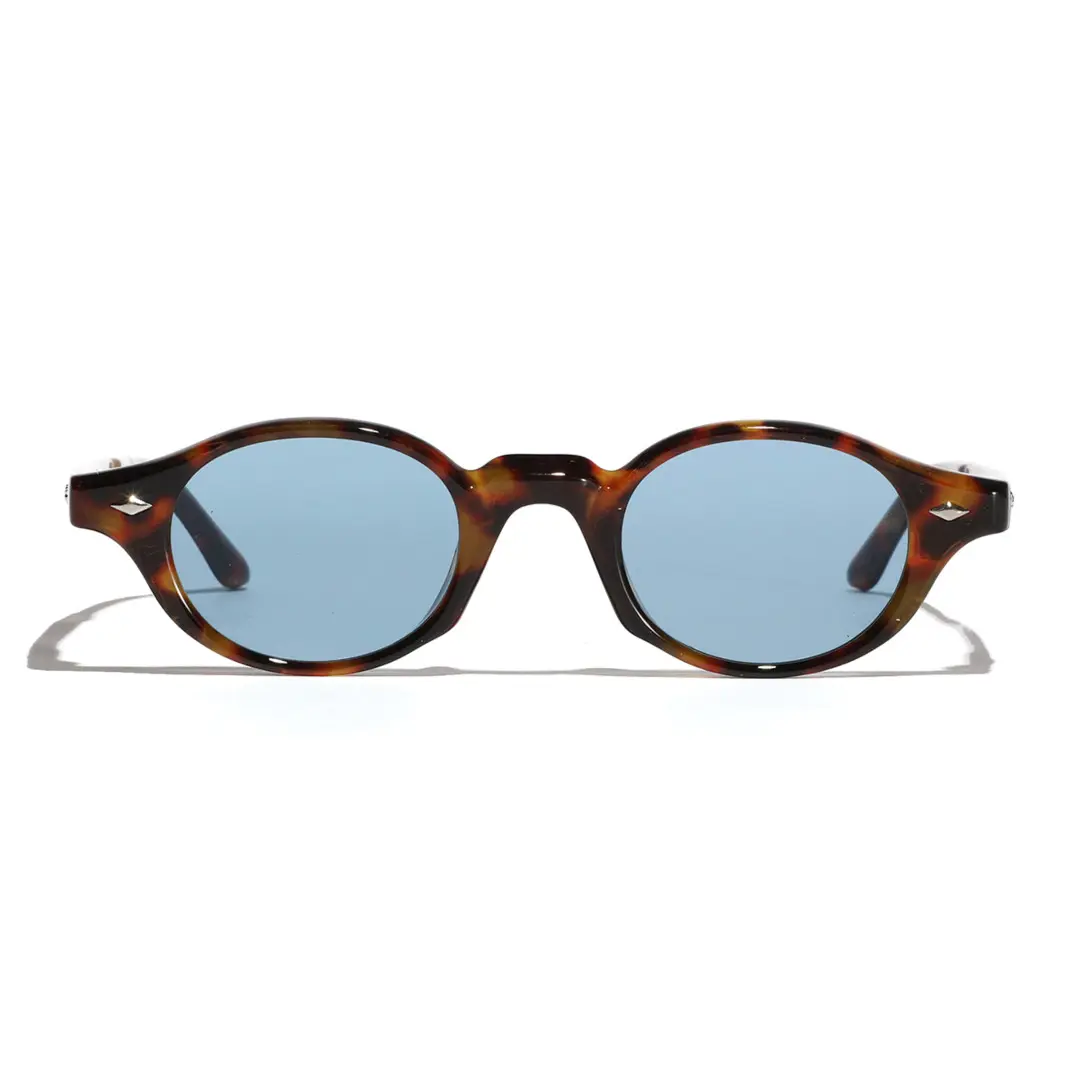 Front view of Sharon vintage oval pc sunglasses in tortoise. SPU: OP0062505