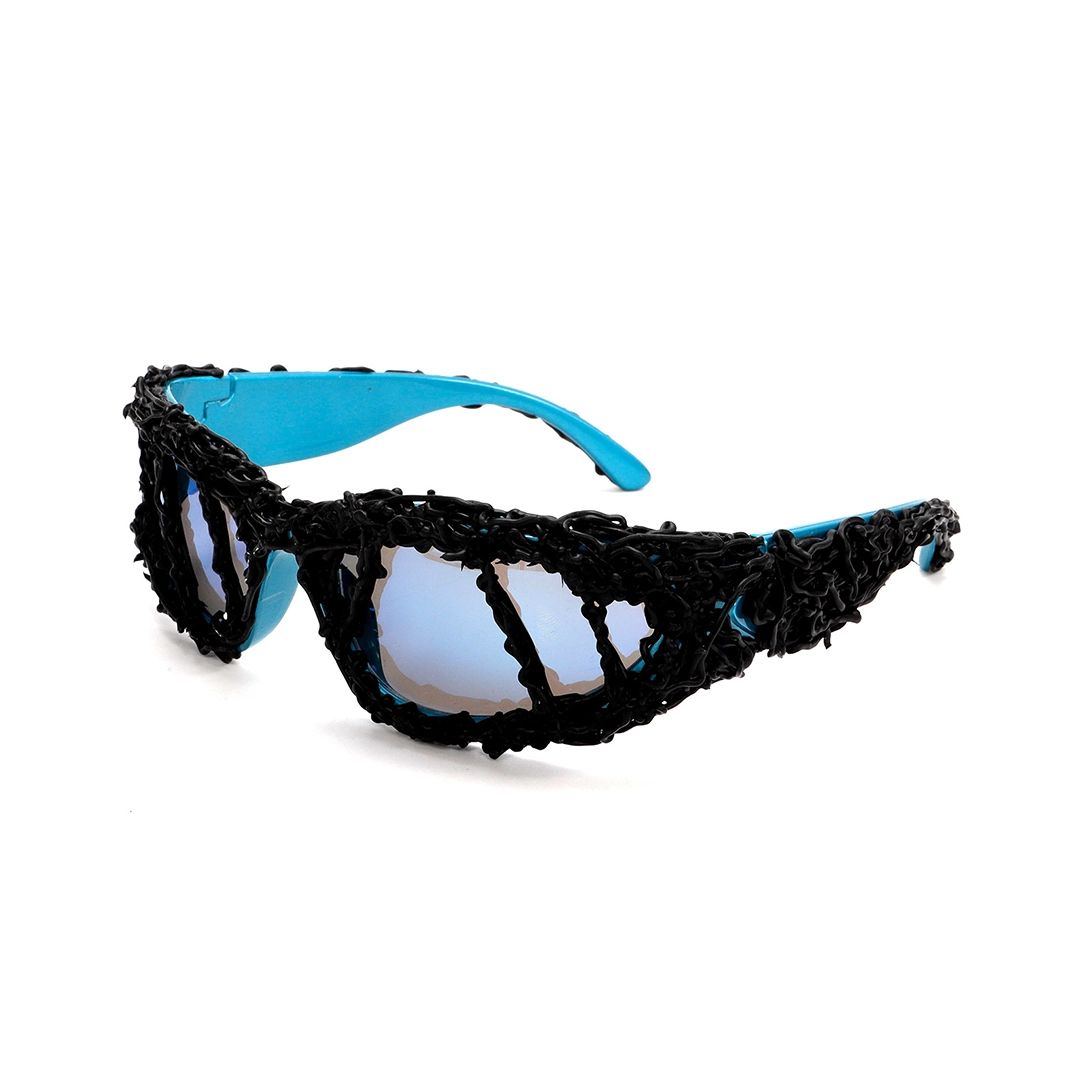 Angle view of Molten oval pc sunglasses OP0102511 in blue