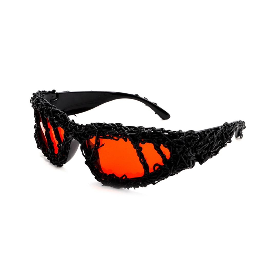 Angle view of Molten oval pc sunglasses OP0102511 in red