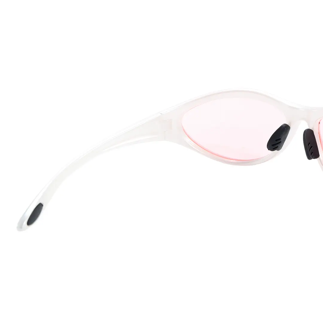 Hinge detail of Nerissa oval pc sunglasses OP0182603 in pink