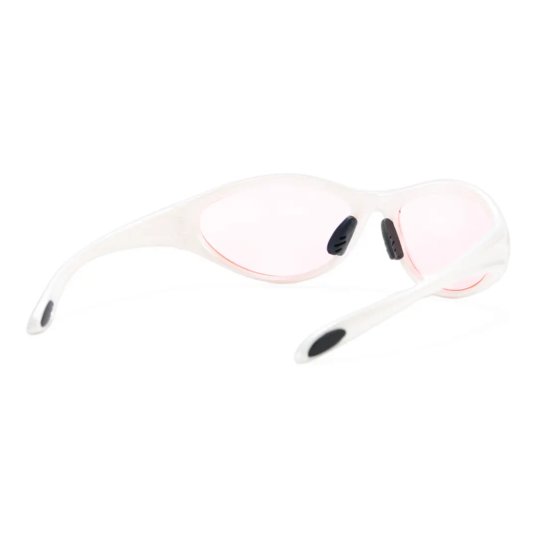 Back view of Nerissa y2k oval pc sunglasses OP0182603 in pink