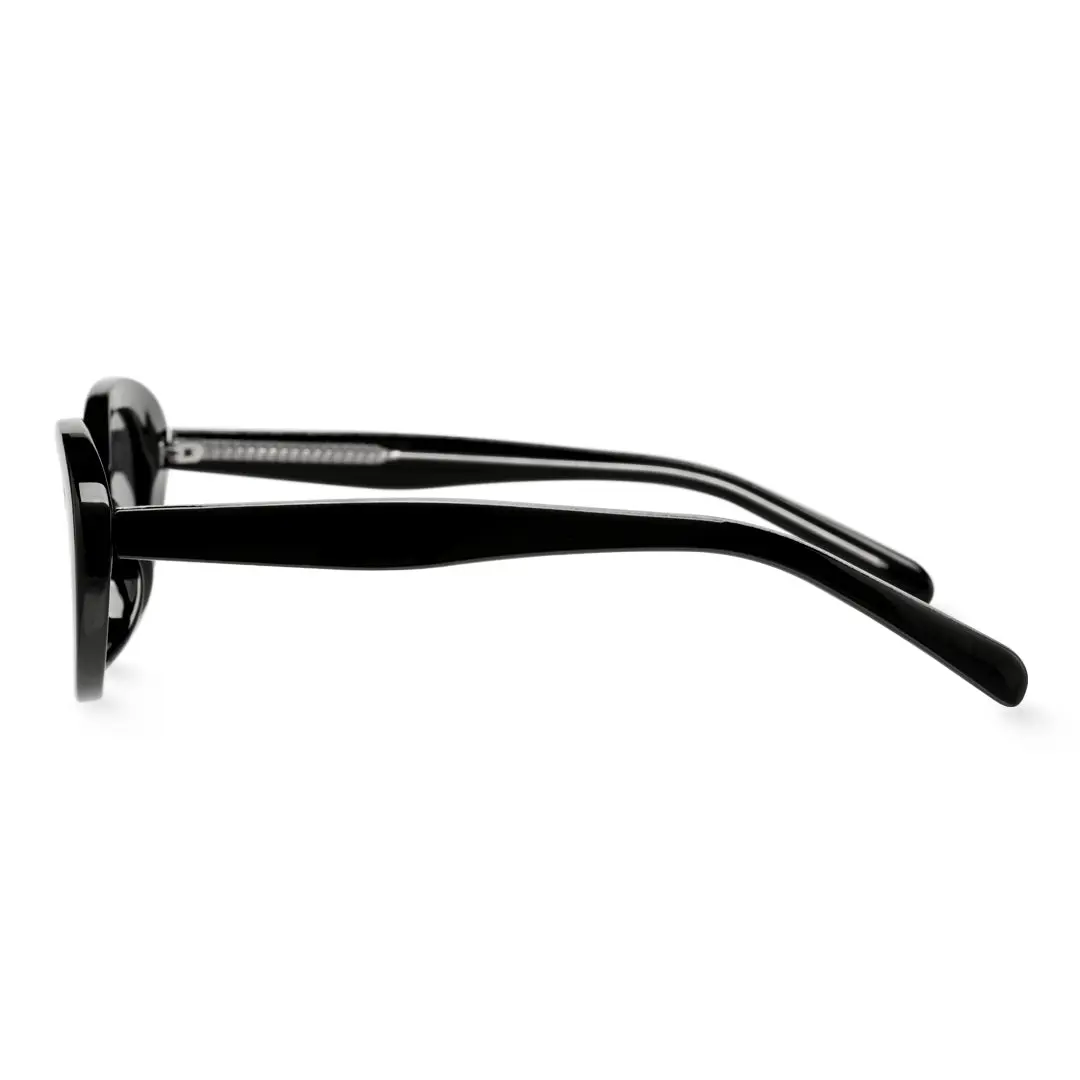Side view of Kelvin fashion oval pc sunglasses OP0202409 in black