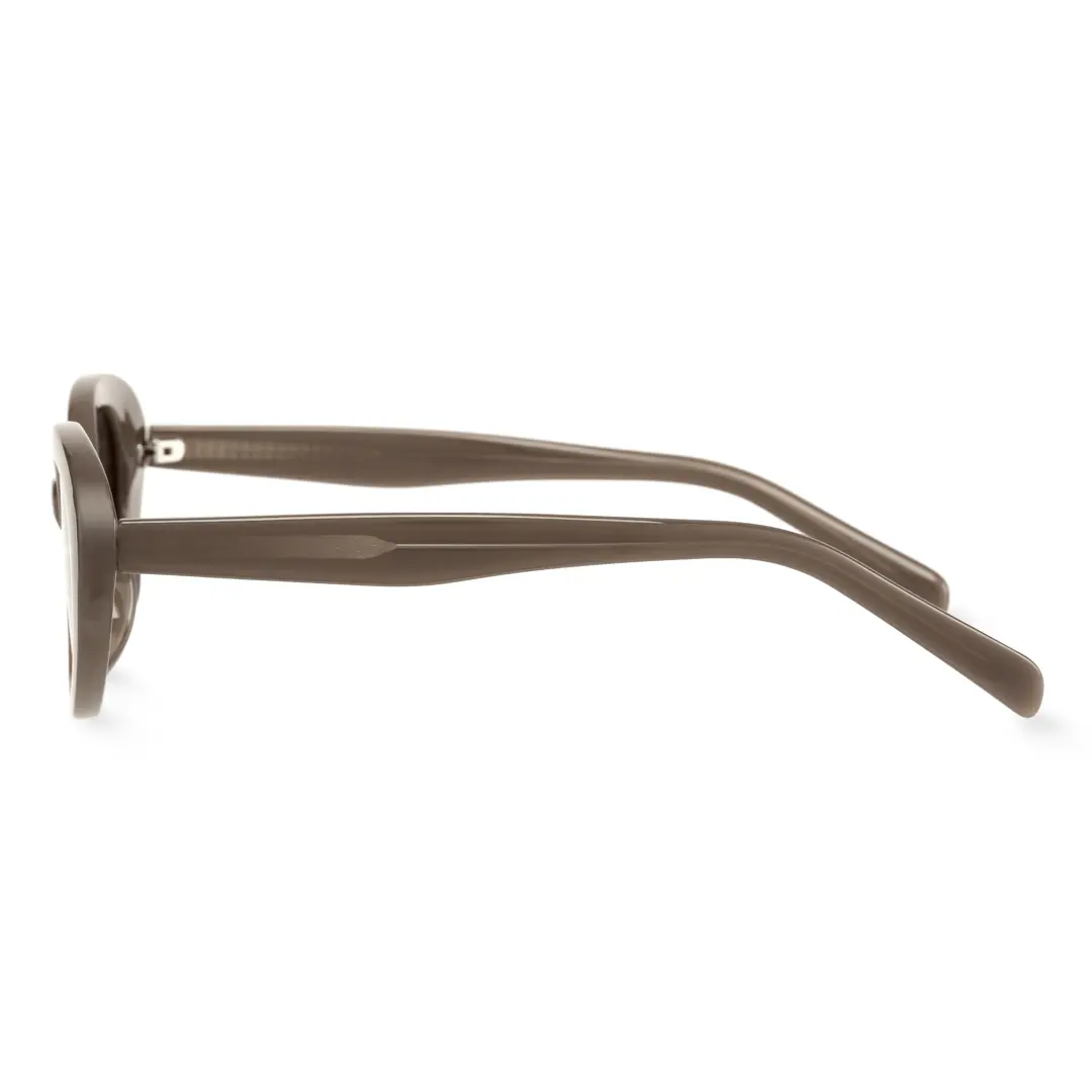 Side view of Kelvin fashion oval pc sunglasses OP0202409 in brown
