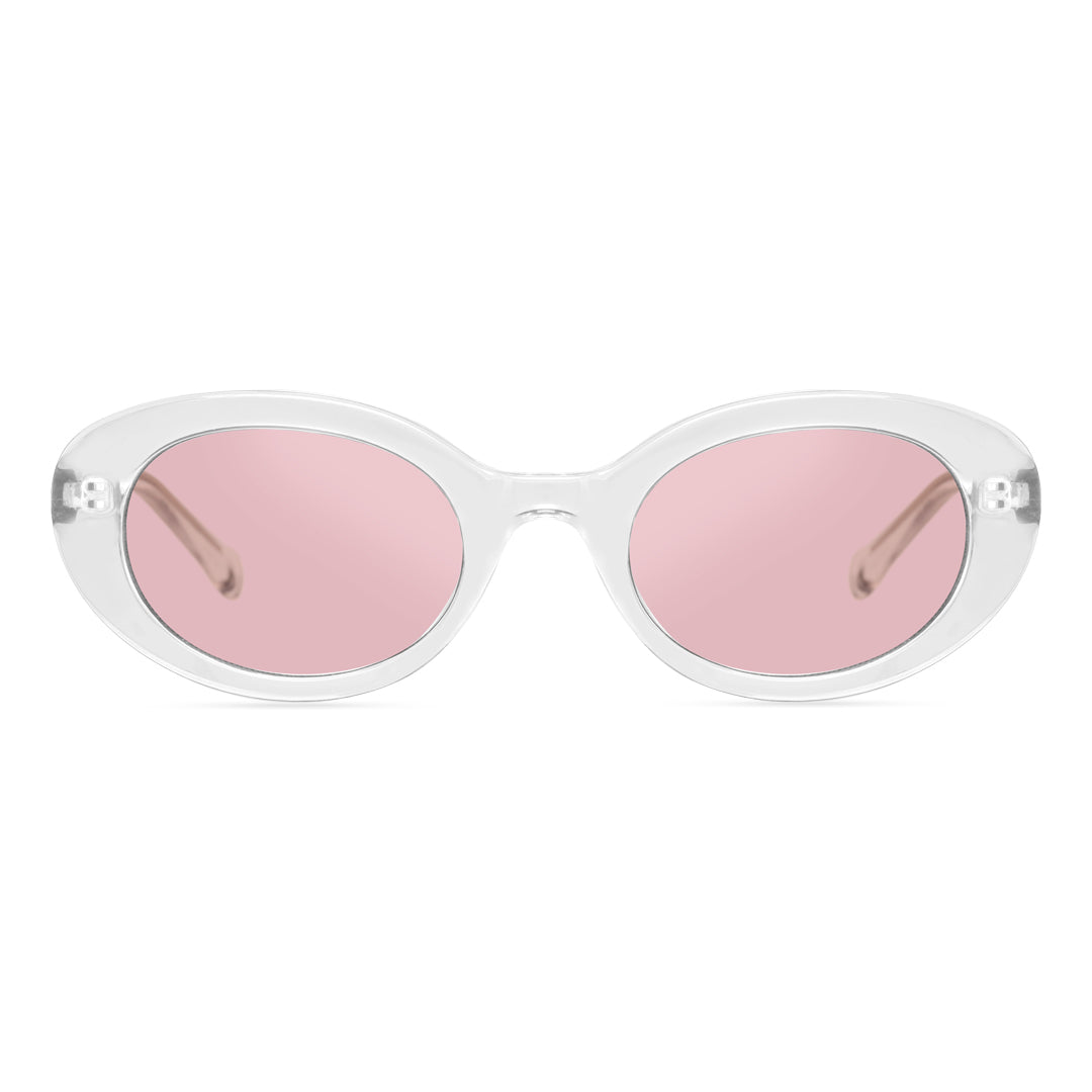 Front view of Kelvin fashion oval pc sunglasses OP0202409 in clear