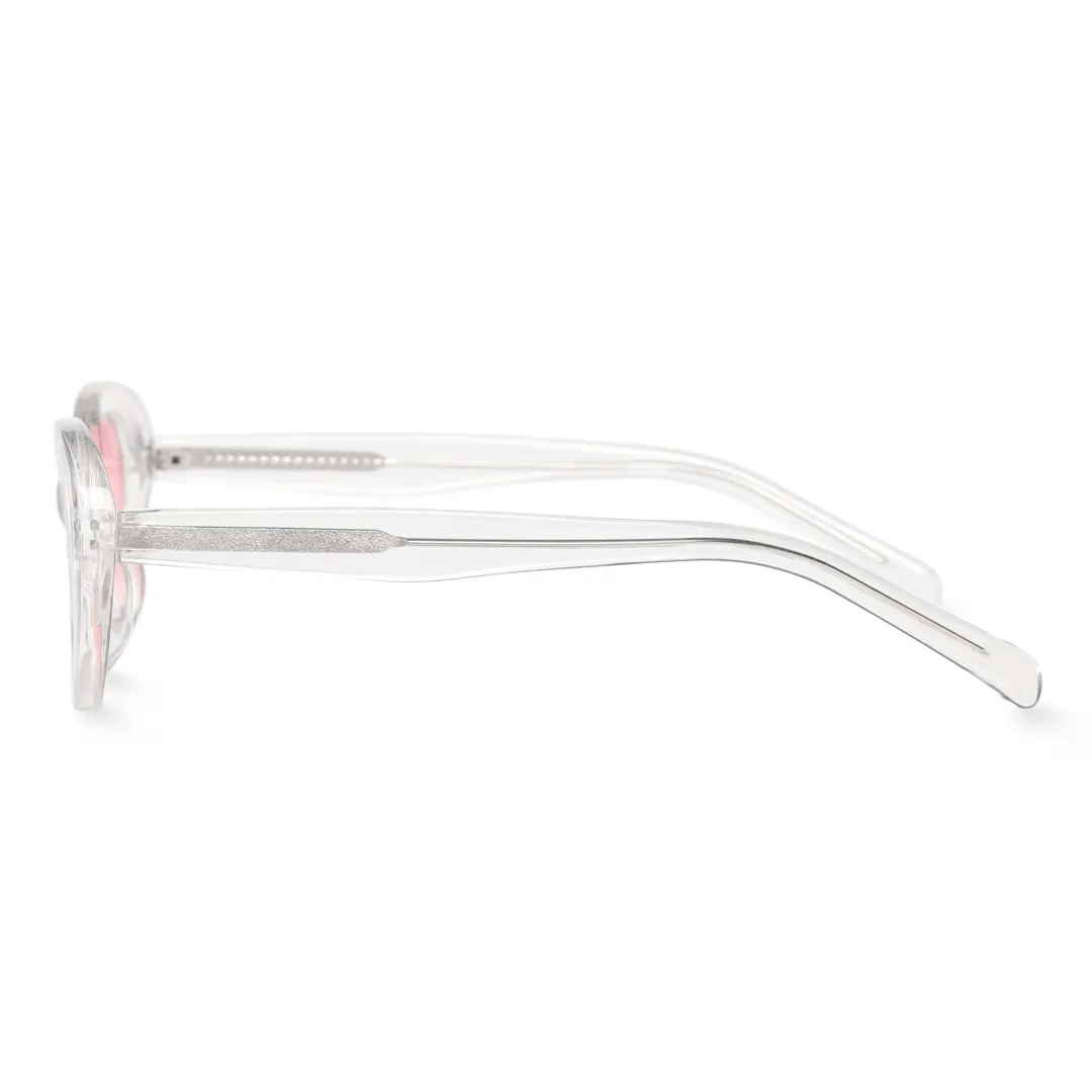 Side view of Kelvin fashion oval pc sunglasses OP0202409 in clear