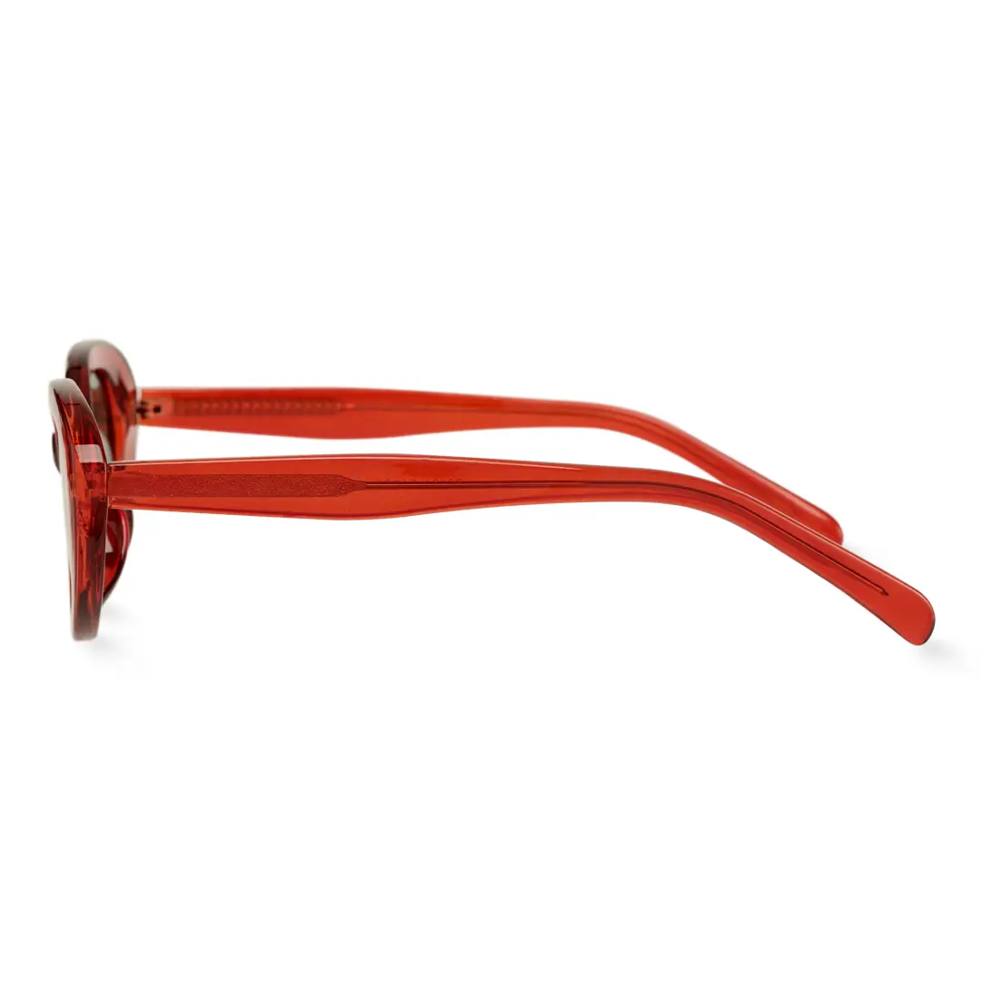 Side view of Kelvin fashion oval pc sunglasses OP0202409 in red