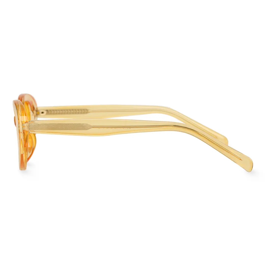 Side view of Kelvin fashion oval pc sunglasses OP0202409 in yellow