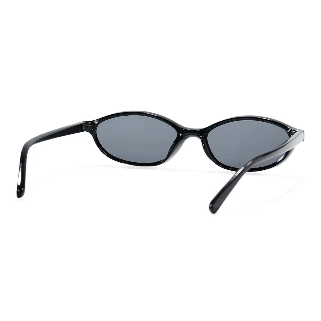 Back view of Calisia oval pc sunglasses OP0272603 in black