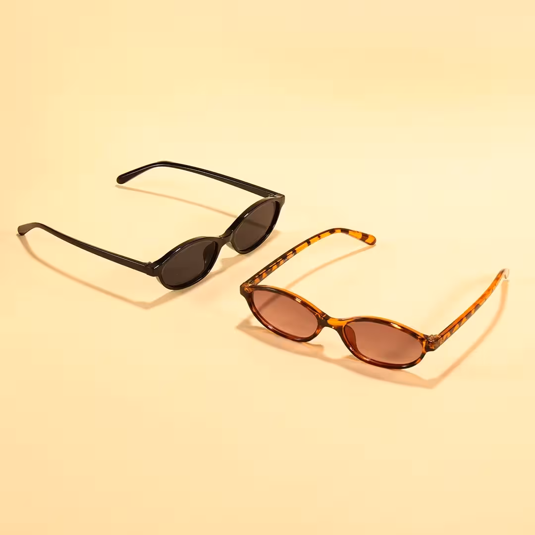 Scene view of Calisia oval pc sunglasses in black. SPU: OP0272603