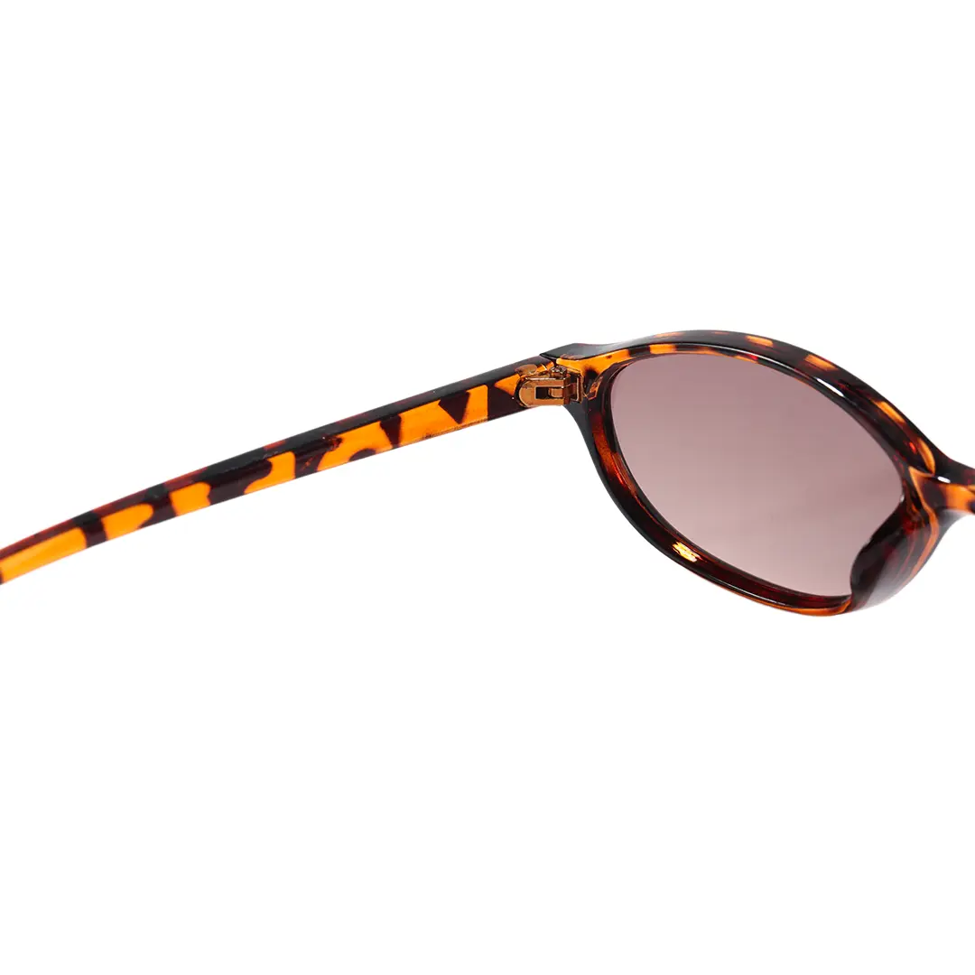 Hinge detail of Calisia oval pc sunglasses OP0272603 in tortoise
