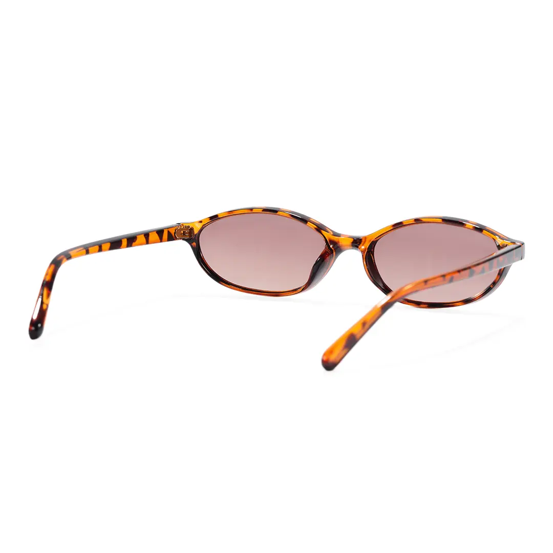 Back view of Calisia y2k oval pc sunglasses OP0272603 in tortoise