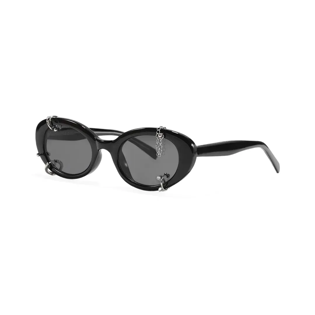 Angle view of Alden oval tr90 handcrafted polarized sunglasses OR0022509 in black