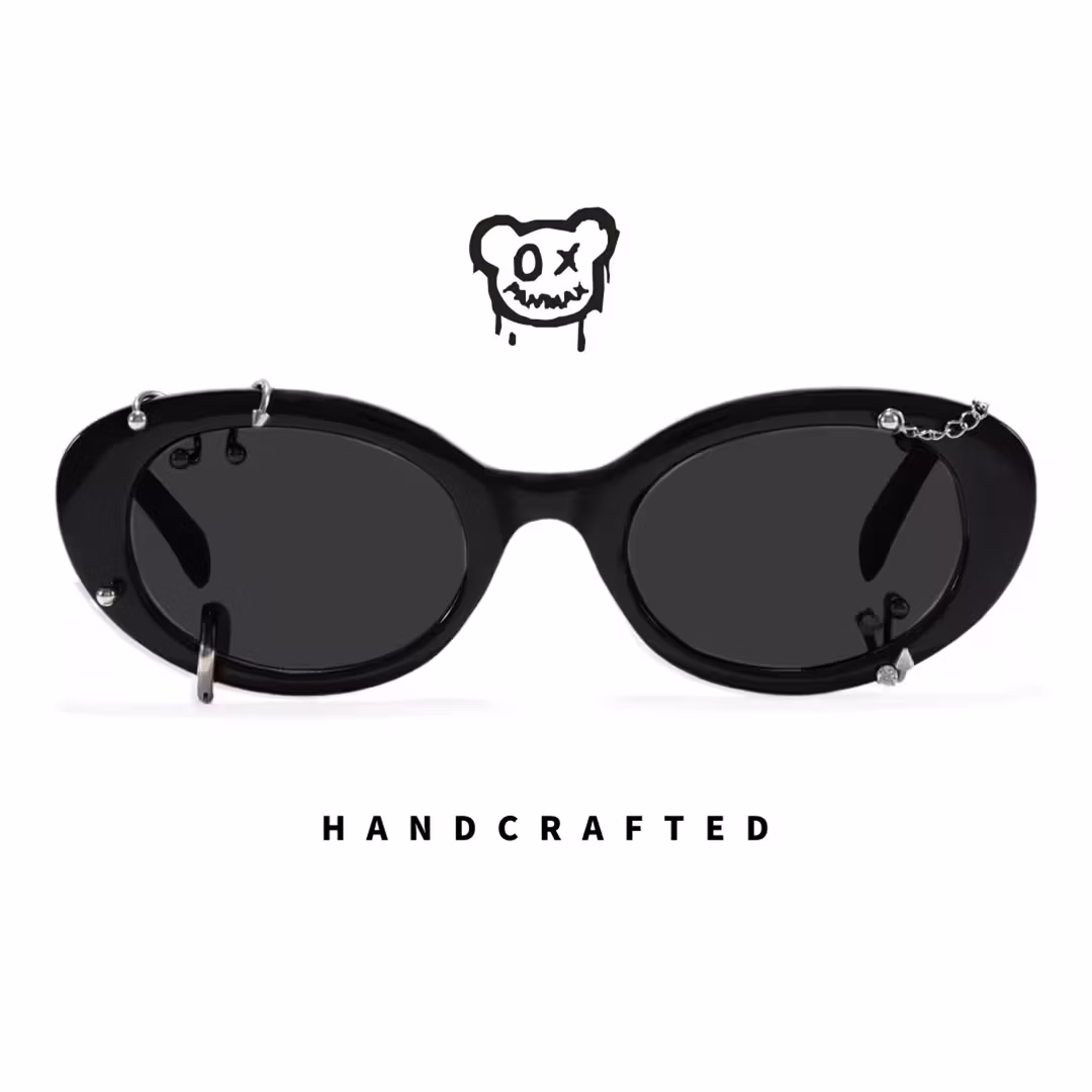 Front view of Alden oval tr90 handcrafted polarized sunglasses OR0022509 in black