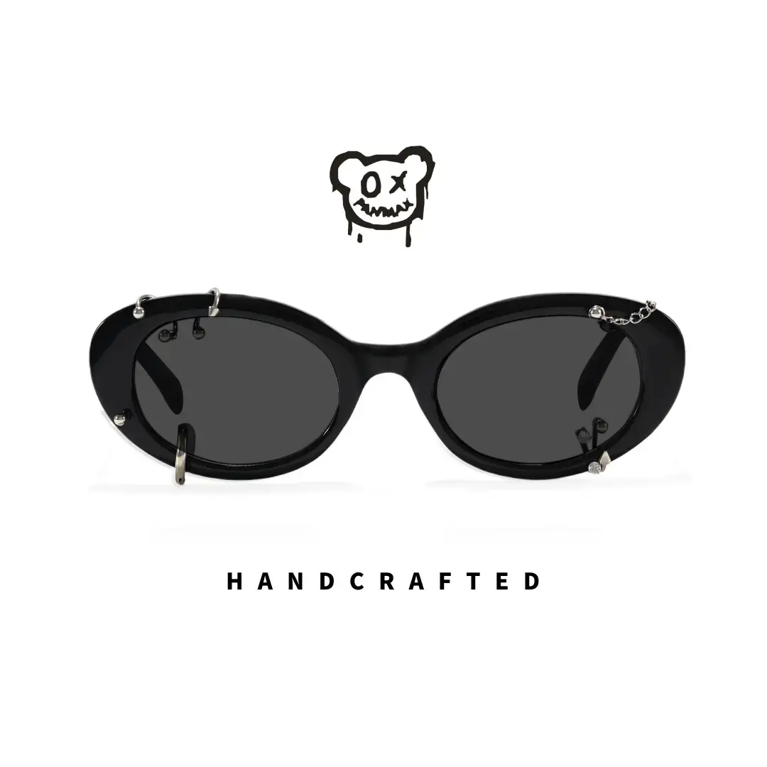 Front view of Alden oval tr90 handcrafted polarized sunglasses OR0022509 in black