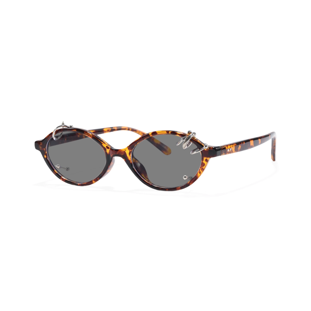 Angle view of Sylas oval tr90 handcrafted polarized sunglasses OR0042509 in tortoise