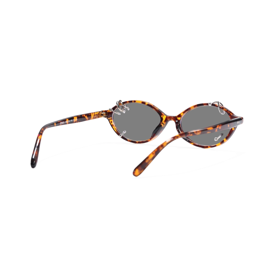 Back view of Sylas oval tr90 handcrafted polarized sunglasses OR0042509 in tortoise