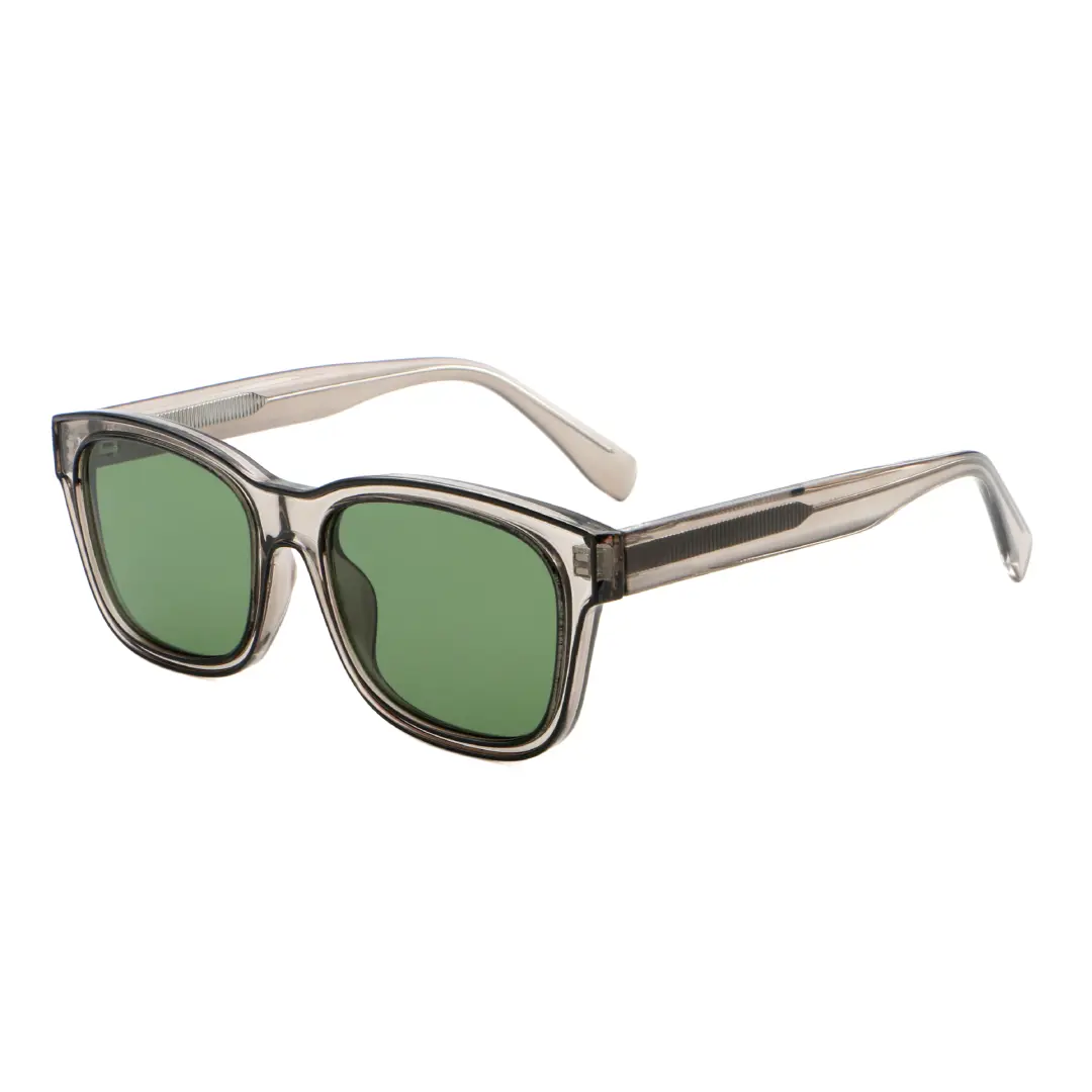 Front view of Grant square acetate sunglasses RA0012402 in green