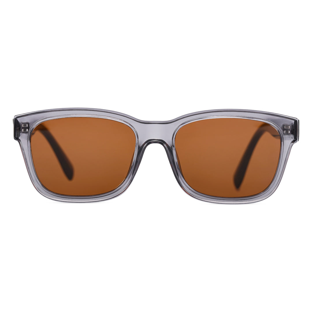 Front view of Grant square acetate sunglasses RA0012402 in orange