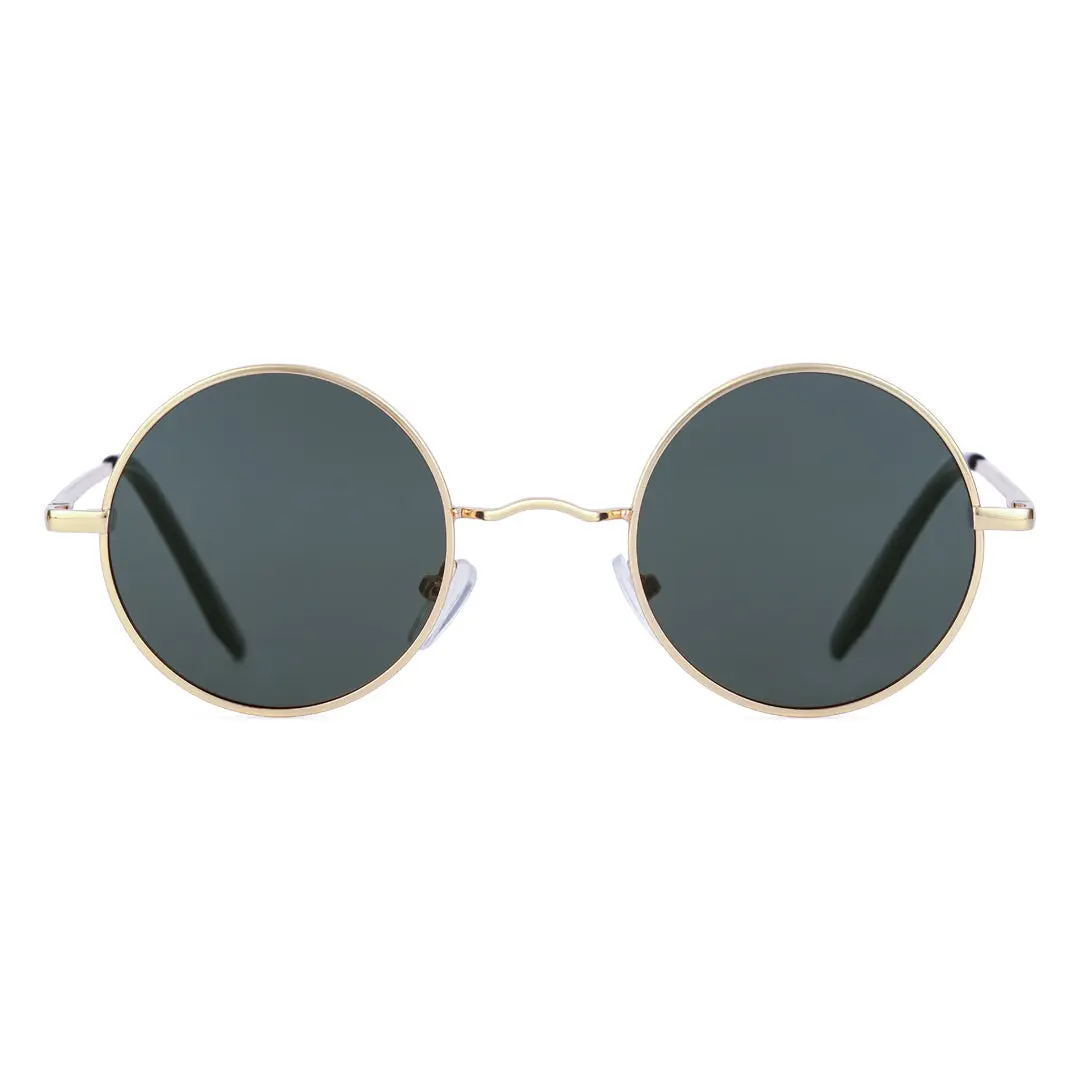 Front view of Kaleb round metal sunglasses RM0012207 in gray