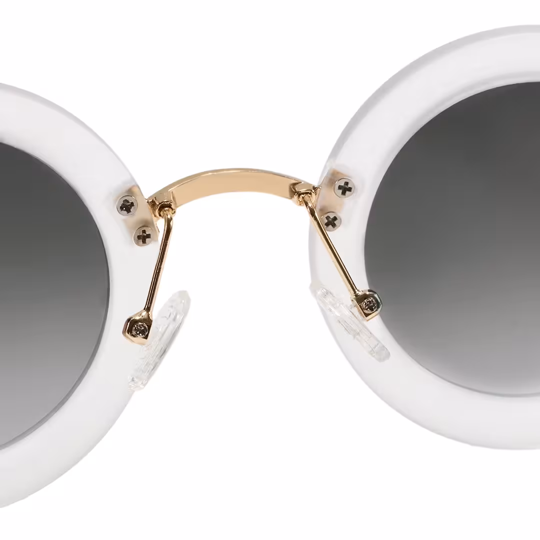 Adjustable nose pad detail of Tide vintage round metal sunglasses RM0012605 in gold