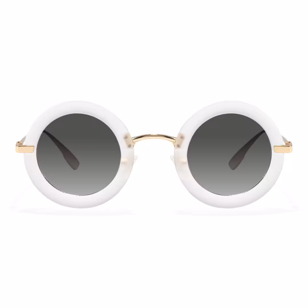 Front view of Tide vintage round metal sunglasses RM0012605 in gold