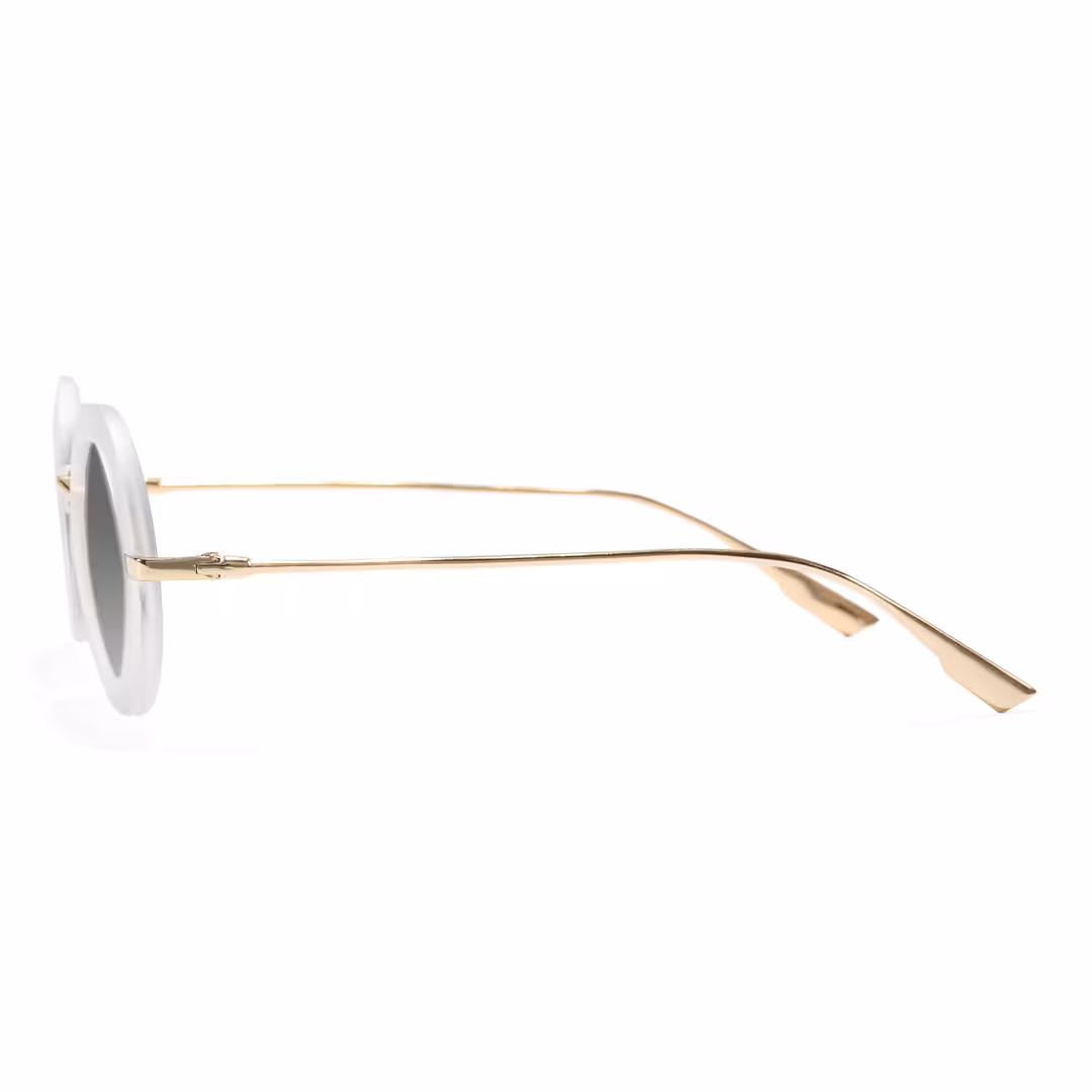 Side view of Tide vintage round metal sunglasses RM0012605 in gold
