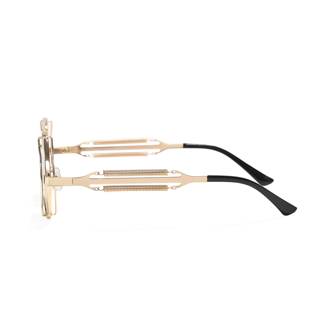 Side view of Binfing round metal sunglasses RM0102303 in gold