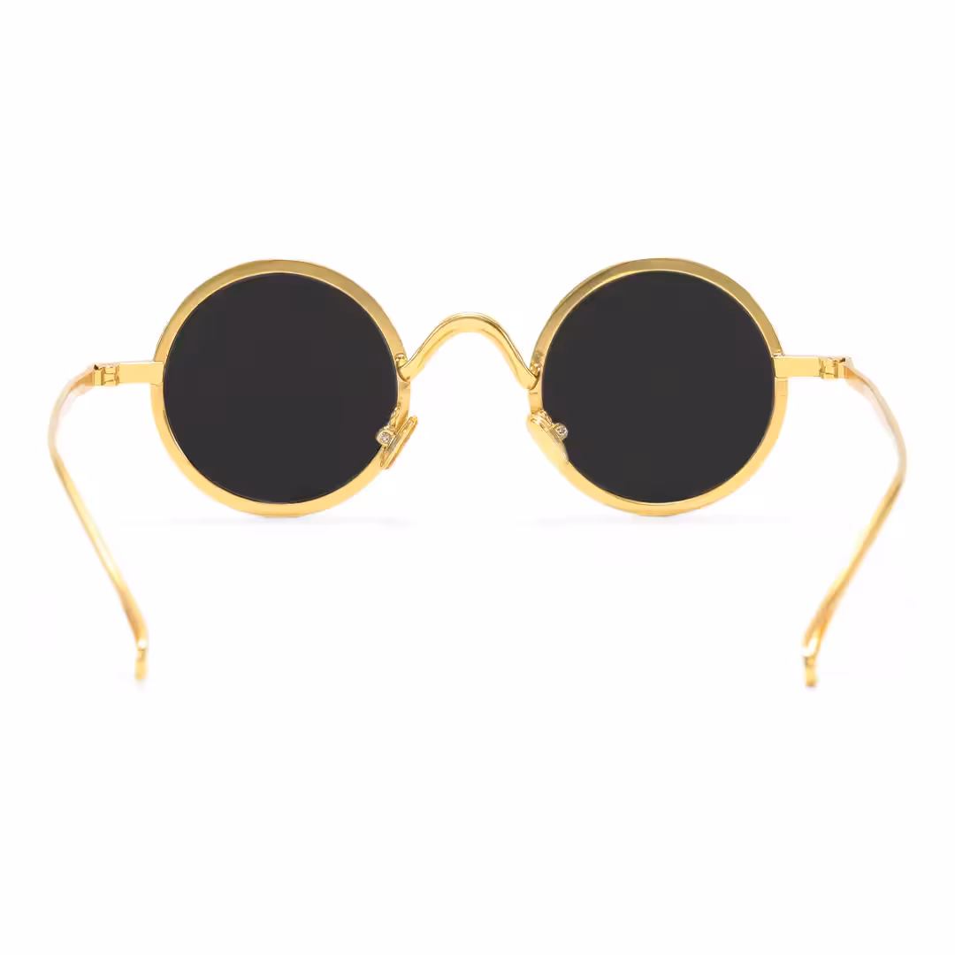 Back view of Ewan john lennon round metal sunglasses RM0162506 in gold