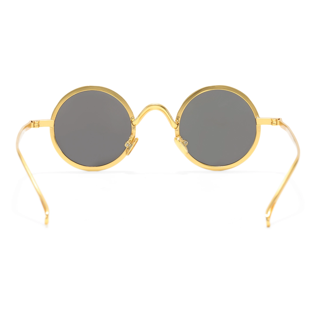 Back view of Ewan john lennon round metal sunglasses RM0162506 in gold