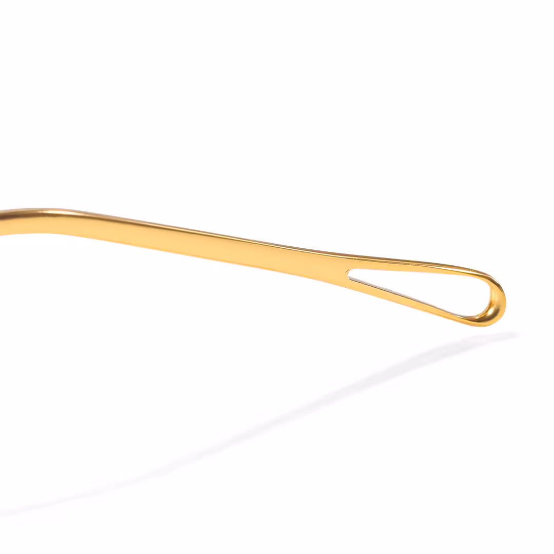 Temple detail of Ewan john lennon round metal sunglasses RM0162506 in gold