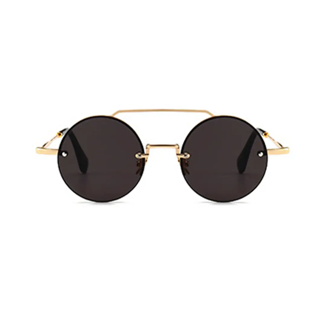 Front view of Bailey vintage round metal sunglasses RM0252507 in gold