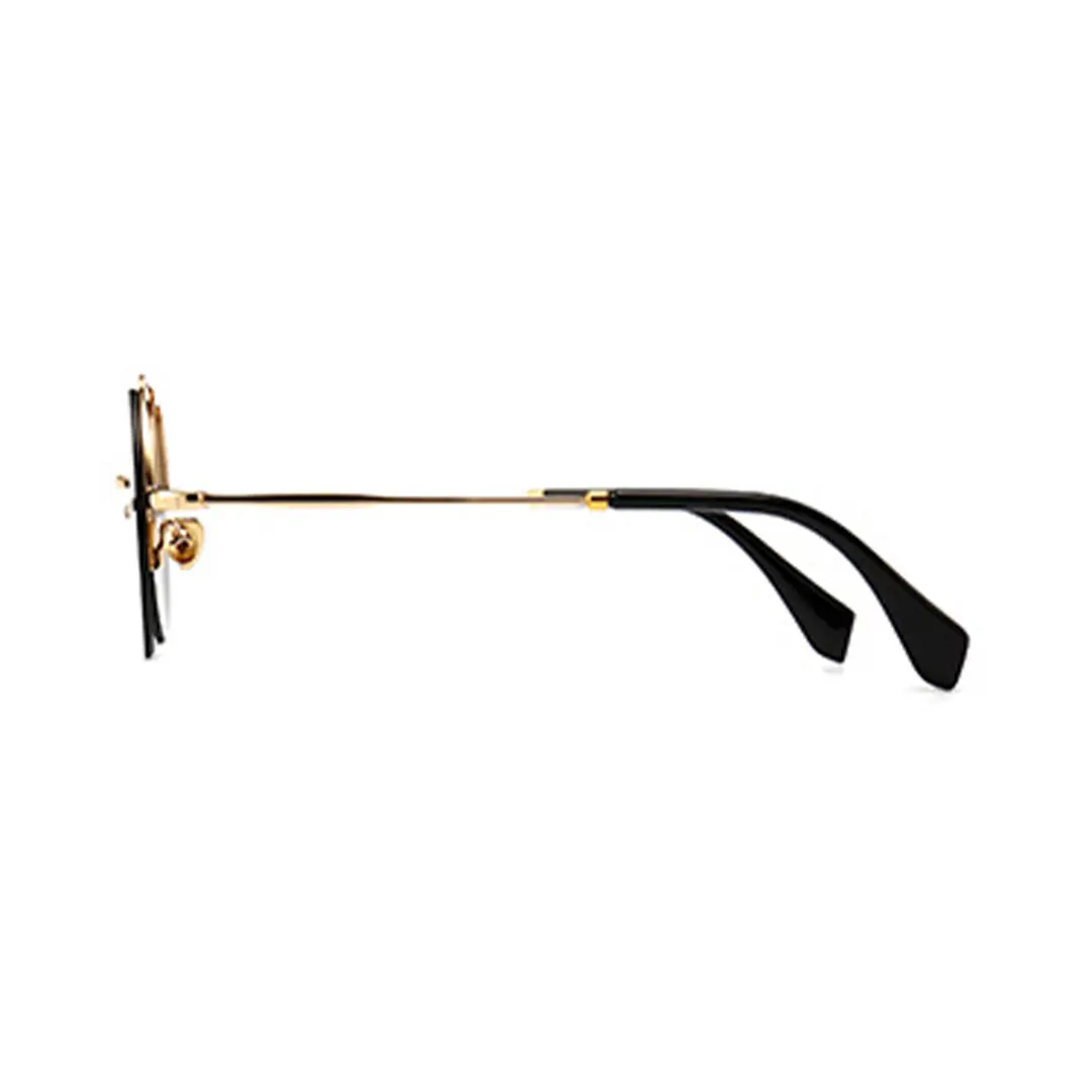 Side view of Bailey vintage round metal sunglasses RM0252507 in gold