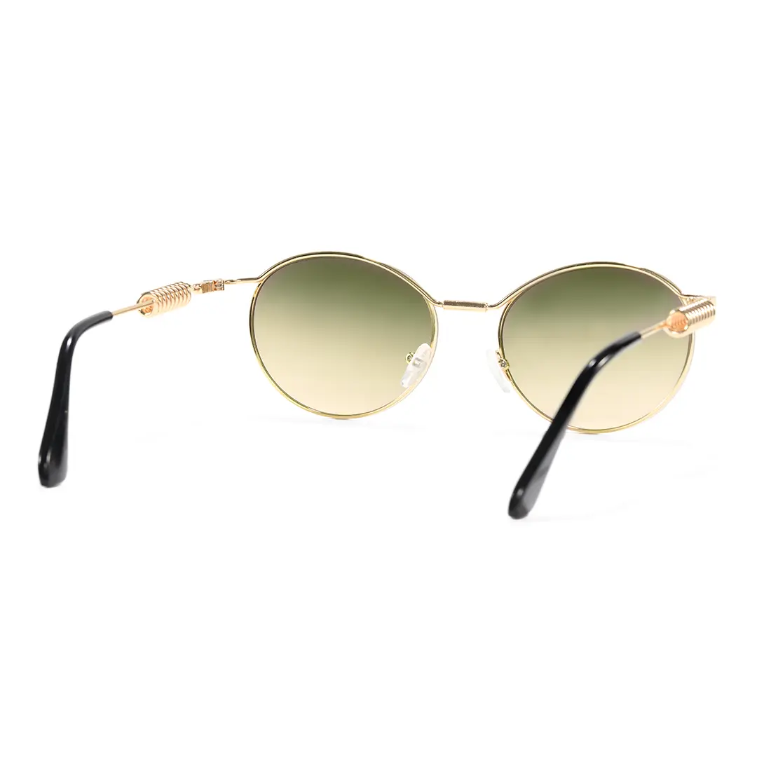 Back view of Percival steampunk round metal sunglasses RM0262603 in brown