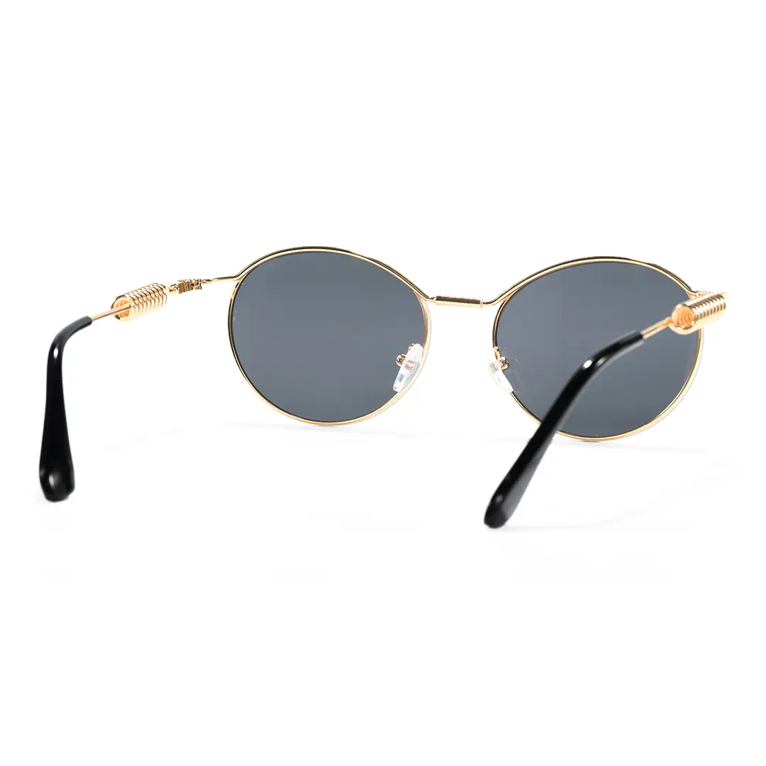 Back view of Percival steampunk round metal sunglasses RM0262603 in gray