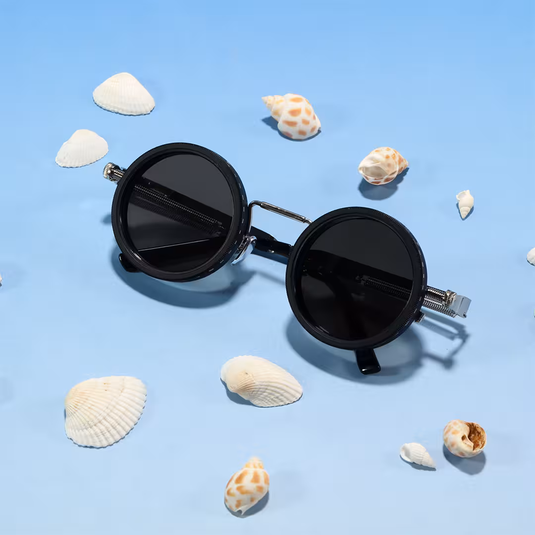 Scene view of Orinr round metal sunglasses in silver. SPU: RM0312605