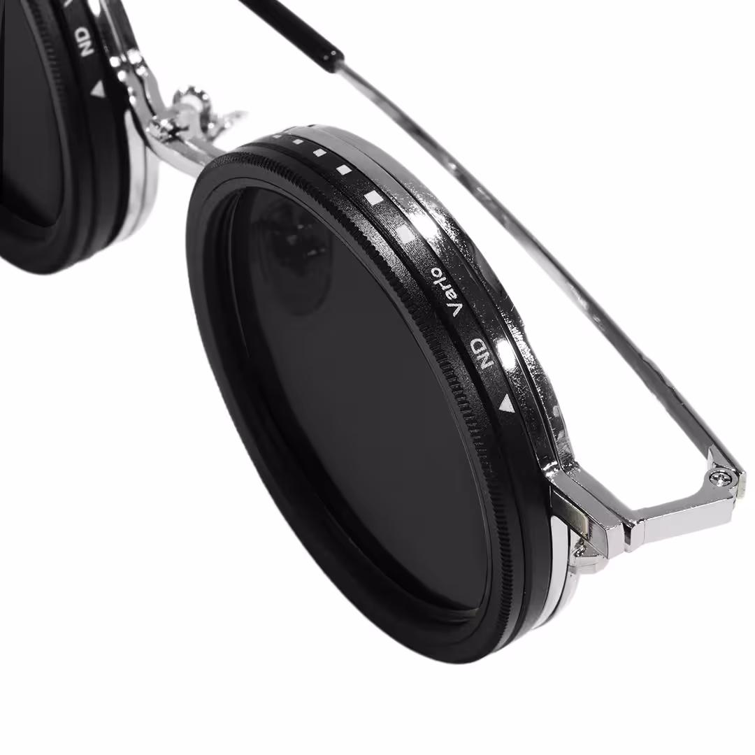 Frame detail view of Orinr steampunk round metal sunglasses RM0312605 in silver
