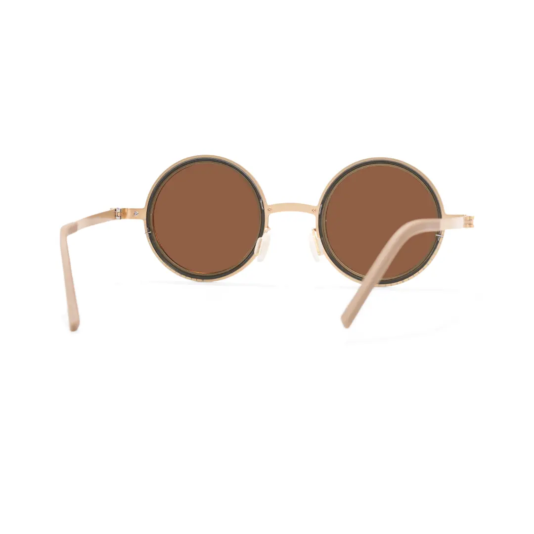 Back view of Myron round pc sunglasses RM0322507 in gold