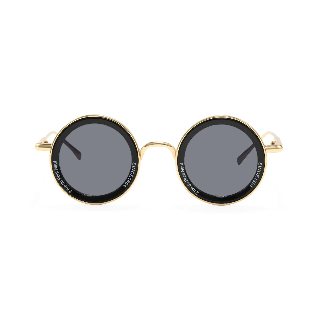 Front view of Cila vintage round metal sunglasses RM0362504 in gold