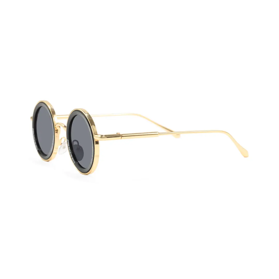 Side view of Cila vintage round metal sunglasses RM0362504 in gold