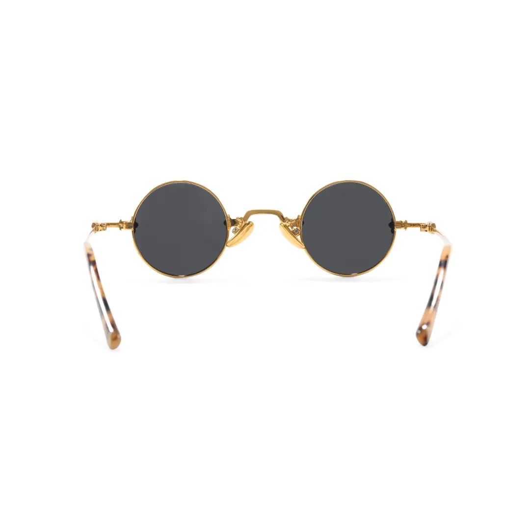 Back view of Regan round metal sunglasses RM0362505 in gold