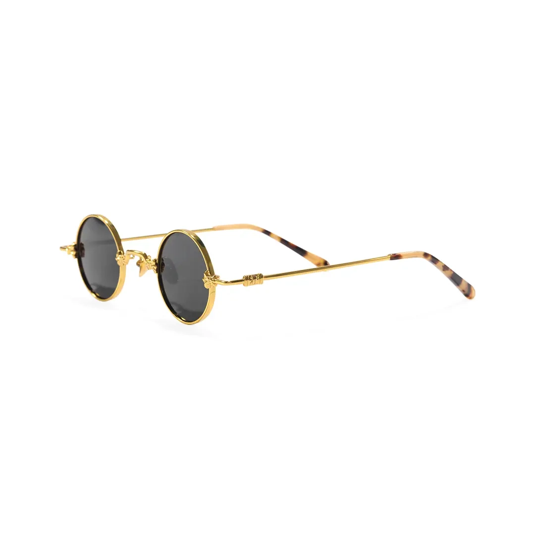 Side view of Regan round metal sunglasses RM0362505 in gold