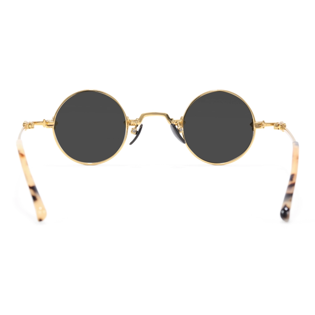Back view of Regan john lennon round metal sunglasses RM0362505 in gold