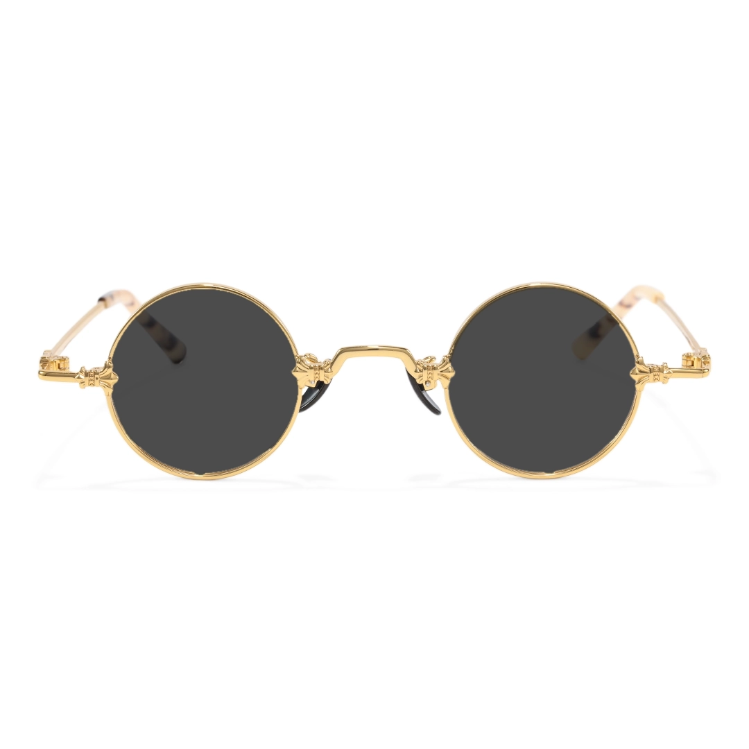 Front view of Regan john lennon round metal sunglasses RM0362505 in gold