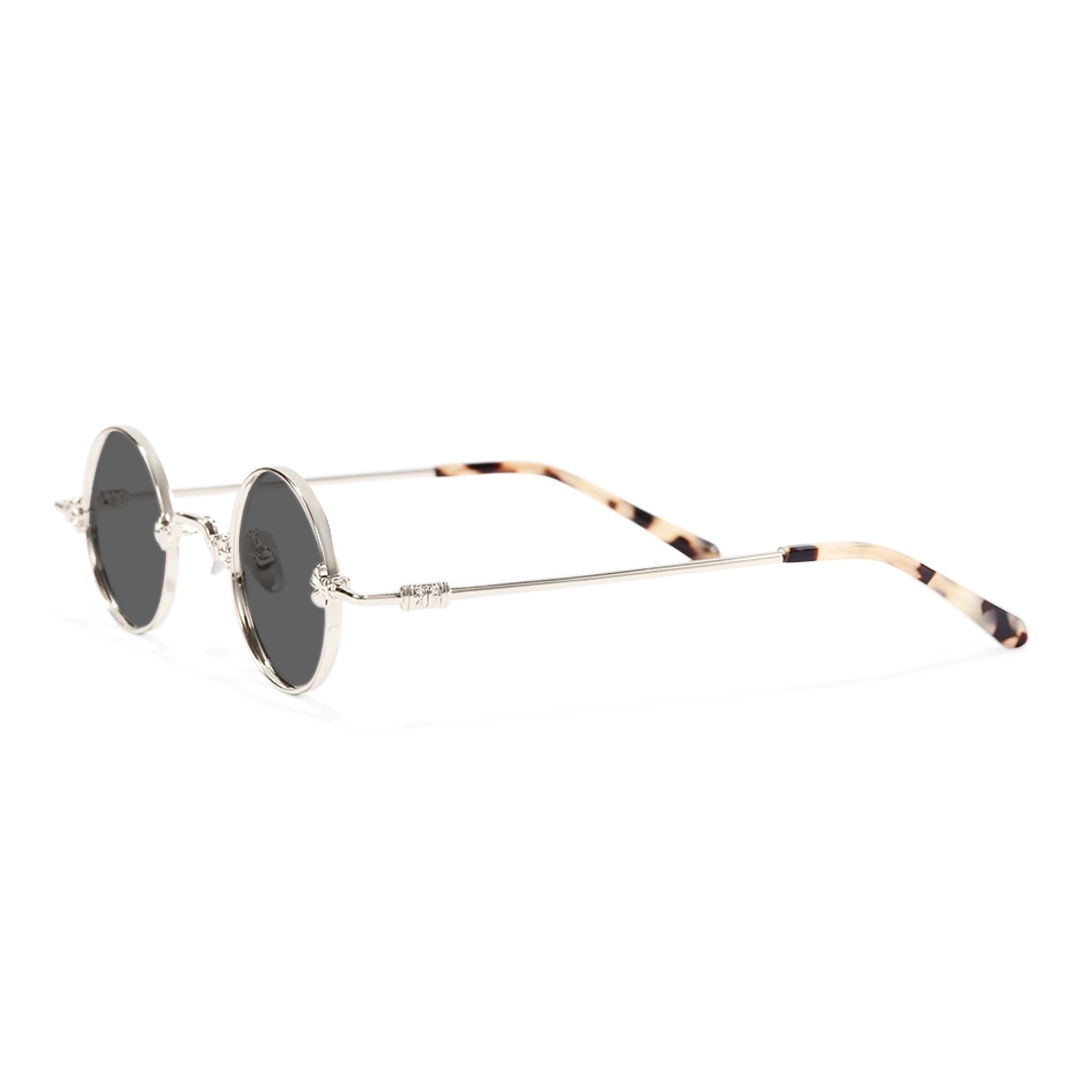 Side view of Regan john lennon round metal sunglasses RM0362505 in silver