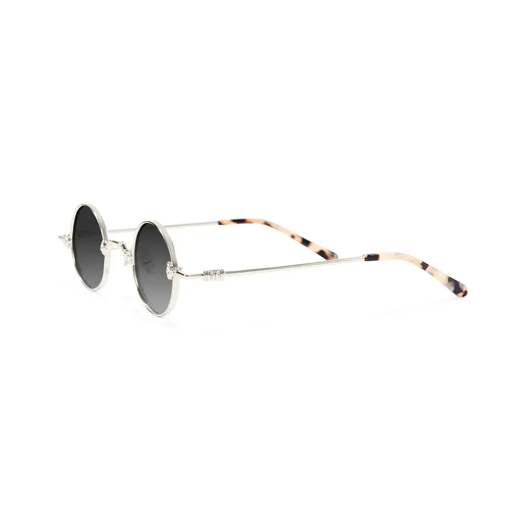 Side view of Regan round metal sunglasses RM0362505 in silver