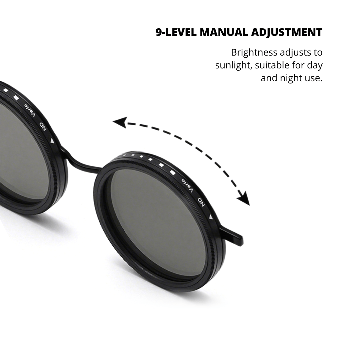 Structure-detail of Aeris steampunk-round metal magnetic clip-on sunglasses set with interchangeable clip-on lenses RM0382507 in black