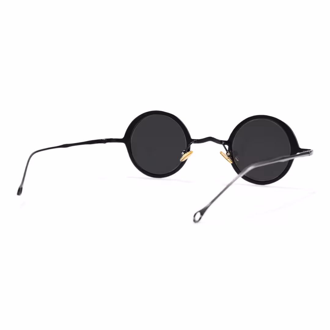 Back view of Ulric john lennon round metal sunglasses RM0402601 in black