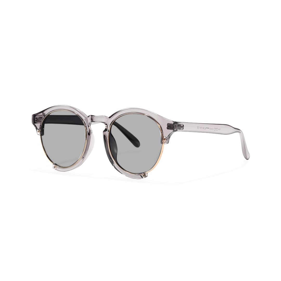Angle view of Boak round tr90 sunglasses RR0062402 in grey