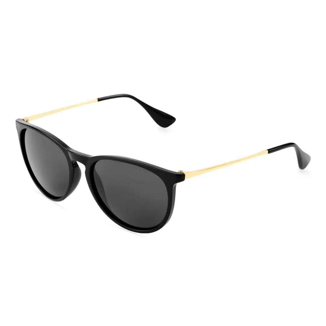 Angle view of Kyle round tr90 sunglasses RR0082410 in black